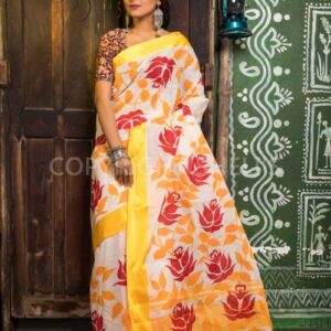 Handpainted Nature Design Saree