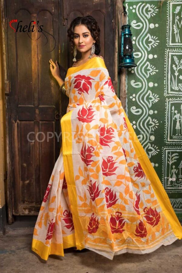 Handpainted Nature Design Saree