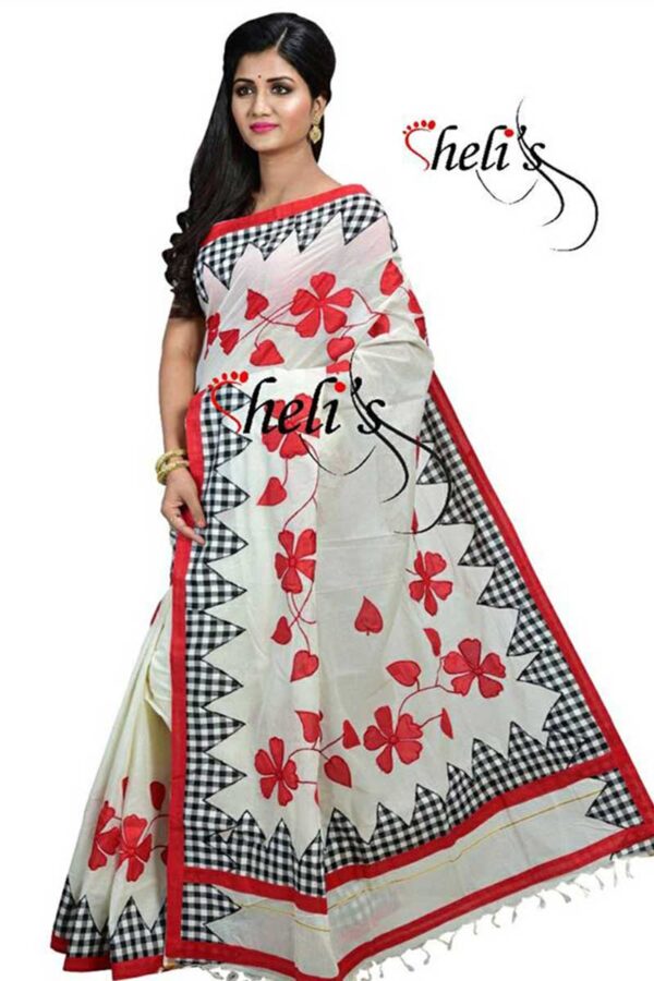 Applique Work Cotton Saree - Image 3