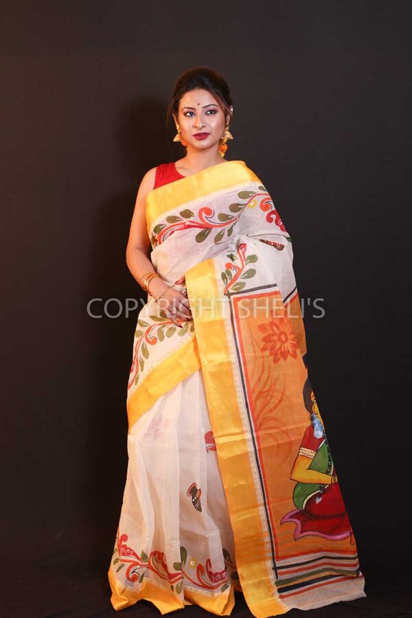 Hand painted saree - Image 3