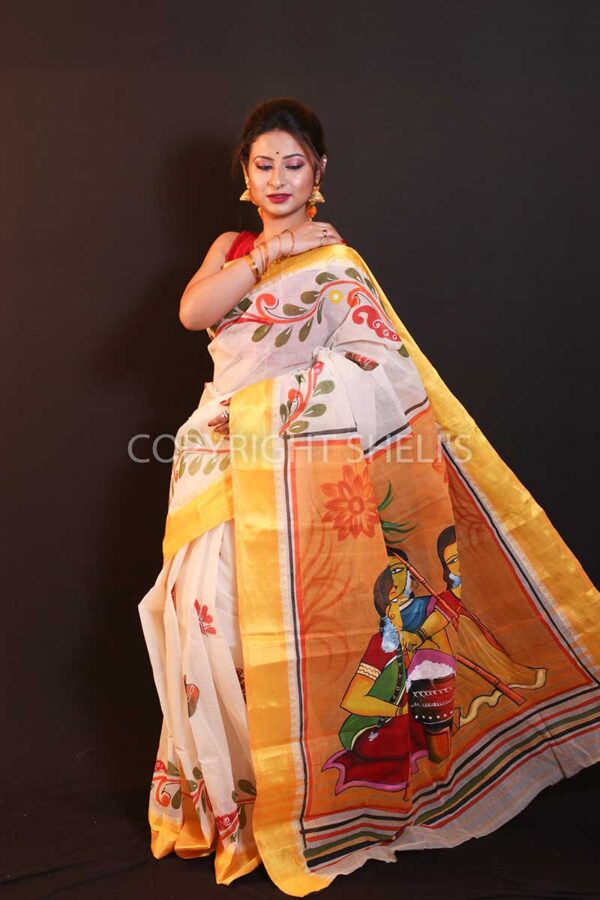 Hand painted saree - Image 4