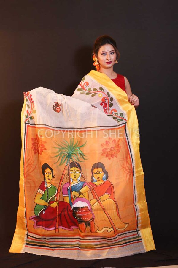 Hand painted saree