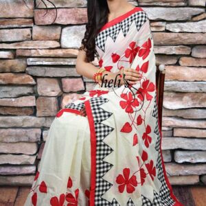 Applique Work Cotton Saree