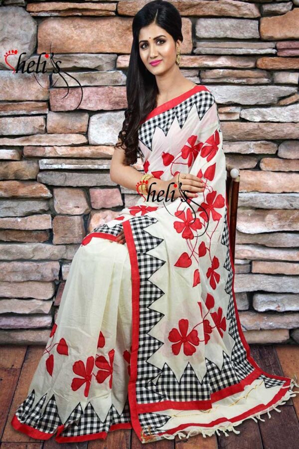 Applique Work Cotton Saree - Image 2