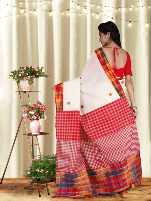 Gamcha Applique Saree - Image 3