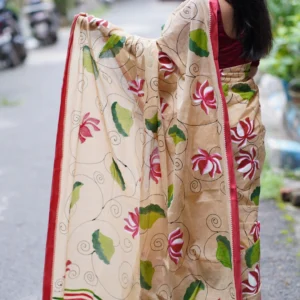 Hand painted dhonekhali saree