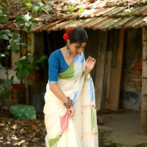 Gamcha Applique saree
