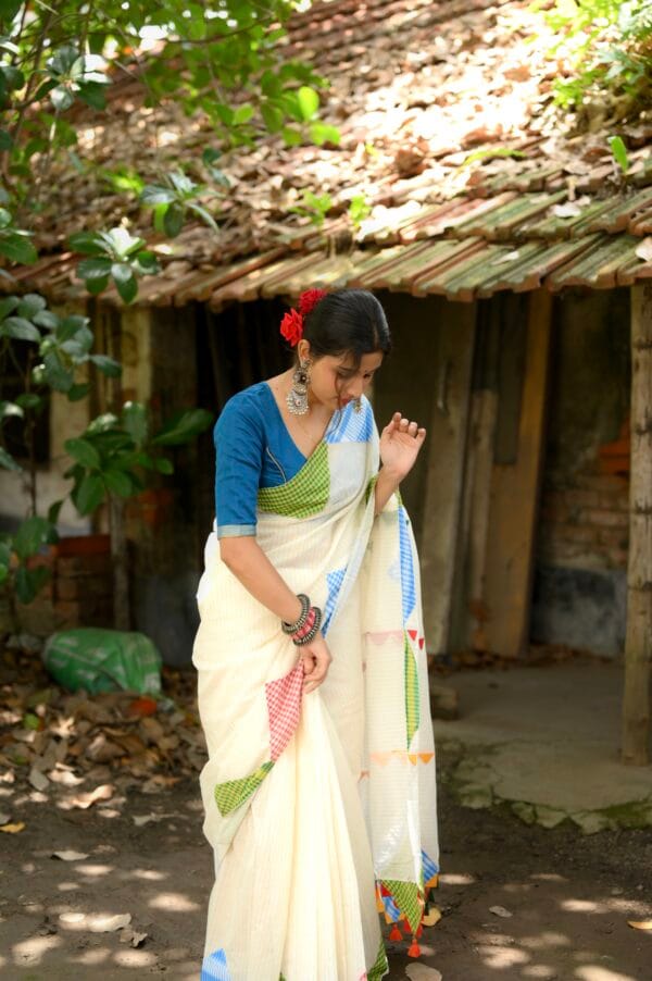 Gamcha Applique saree - Image 2