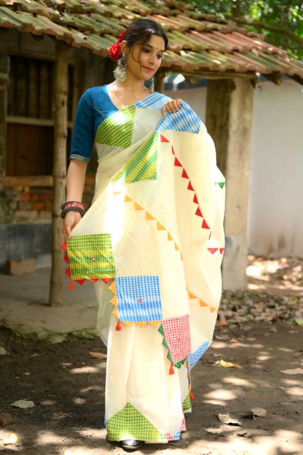 Gamcha Applique saree