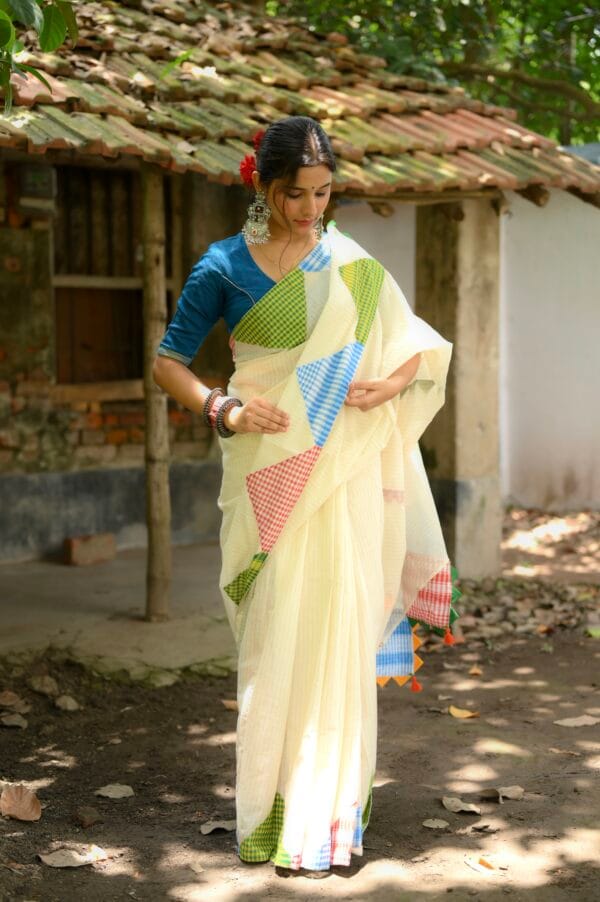 Gamcha Applique saree - Image 3
