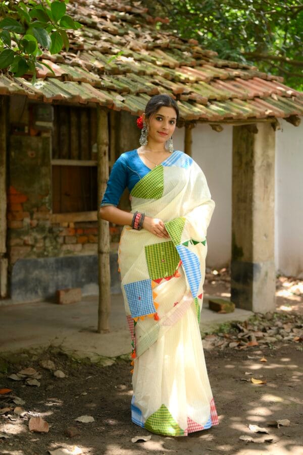Gamcha Applique saree - Image 6