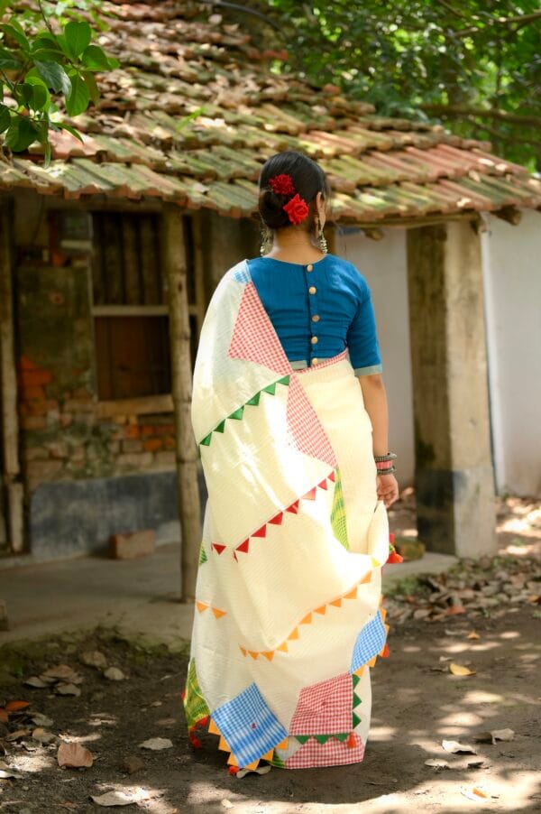 Gamcha Applique saree - Image 7