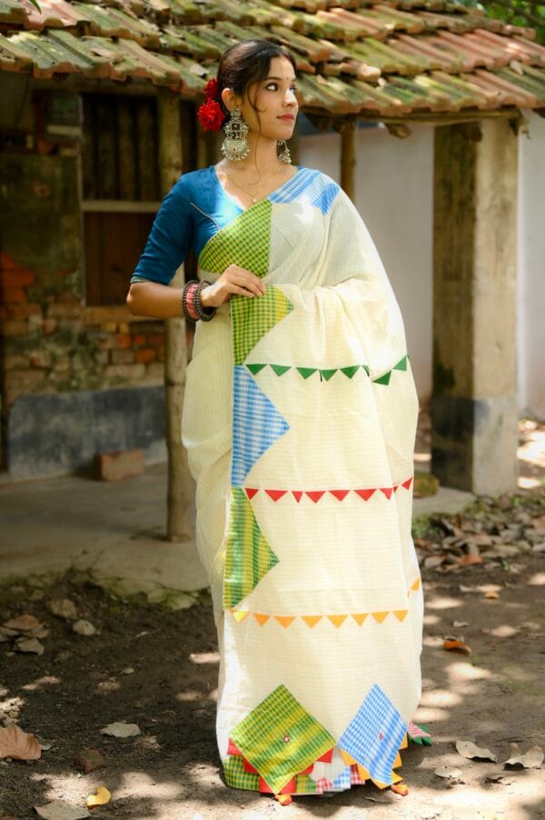Gamcha Applique saree - Image 8