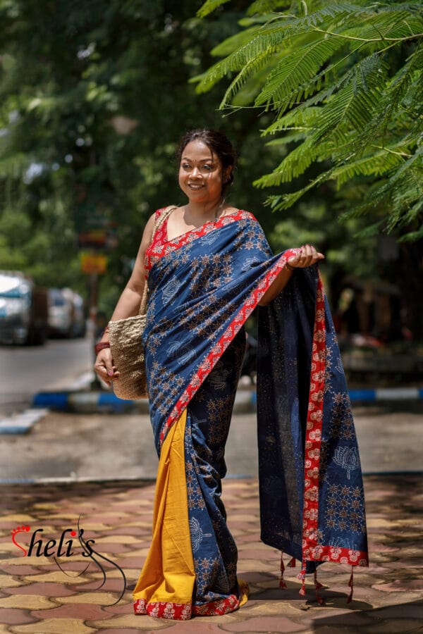 corporate fusion cotton saree - Image 2