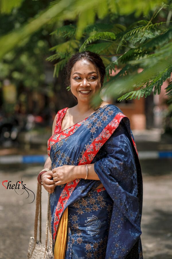 corporate fusion cotton saree - Image 3