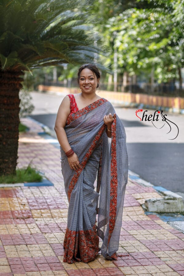 corporate cotton fusion saree - Image 2