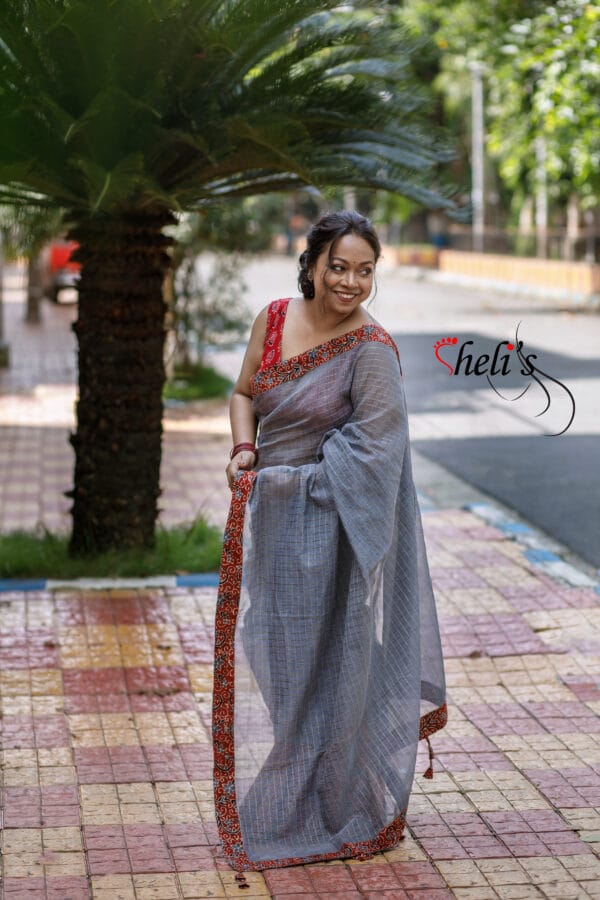corporate cotton fusion saree - Image 3