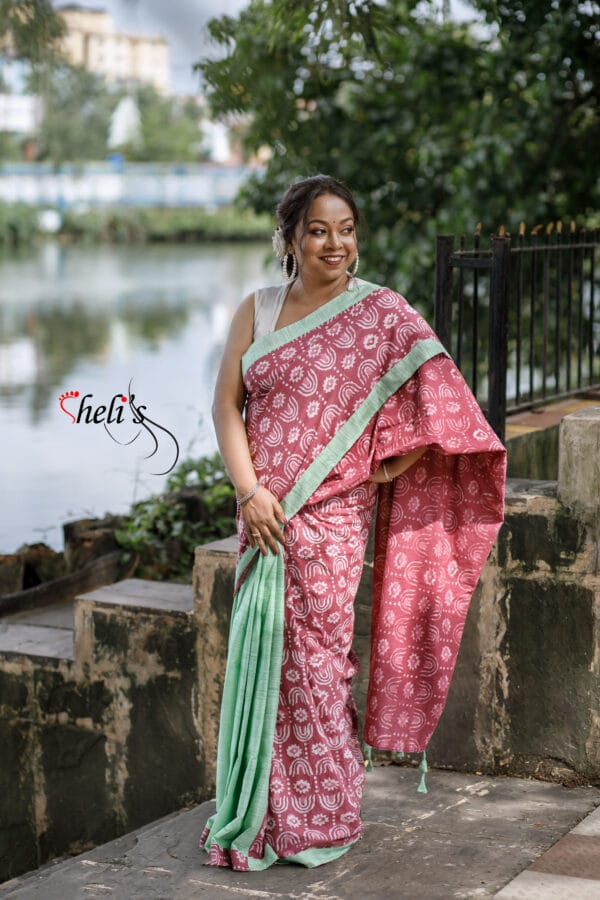 Corporate cotton fusion saree