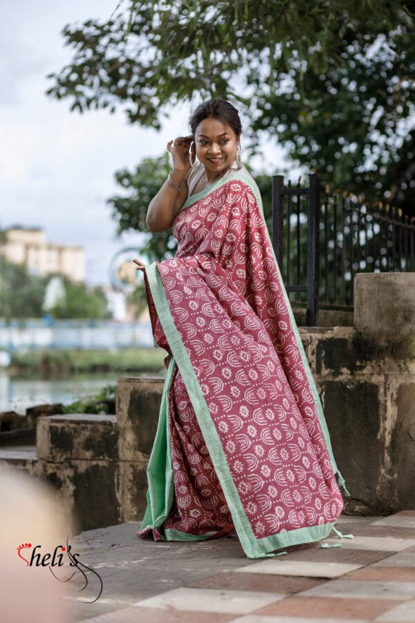 Corporate cotton fusion saree - Image 2