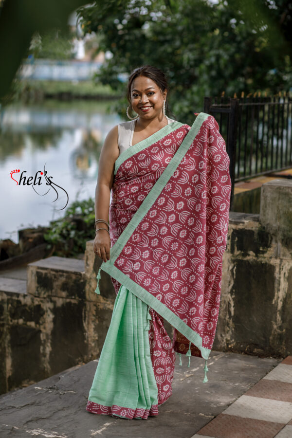 Corporate cotton fusion saree - Image 3