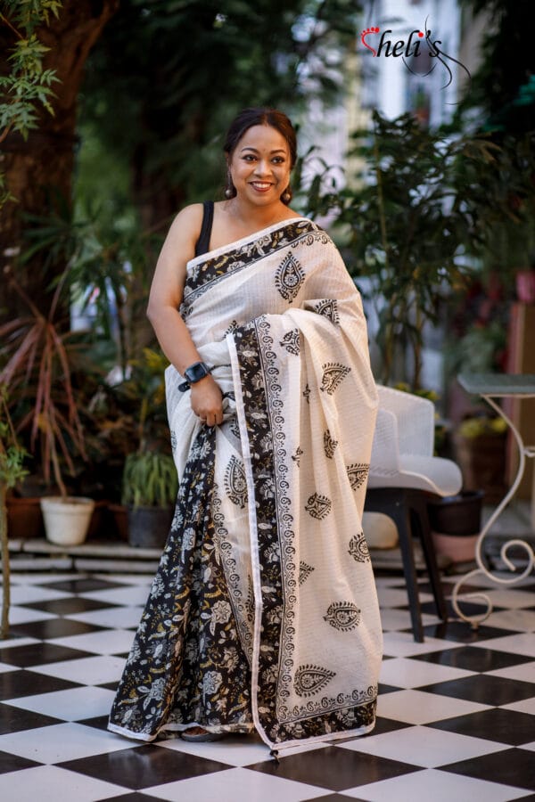 black and white corporate  saree - Image 2