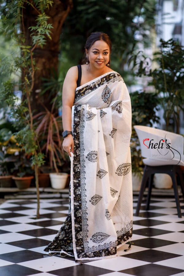 black and white corporate  saree - Image 3
