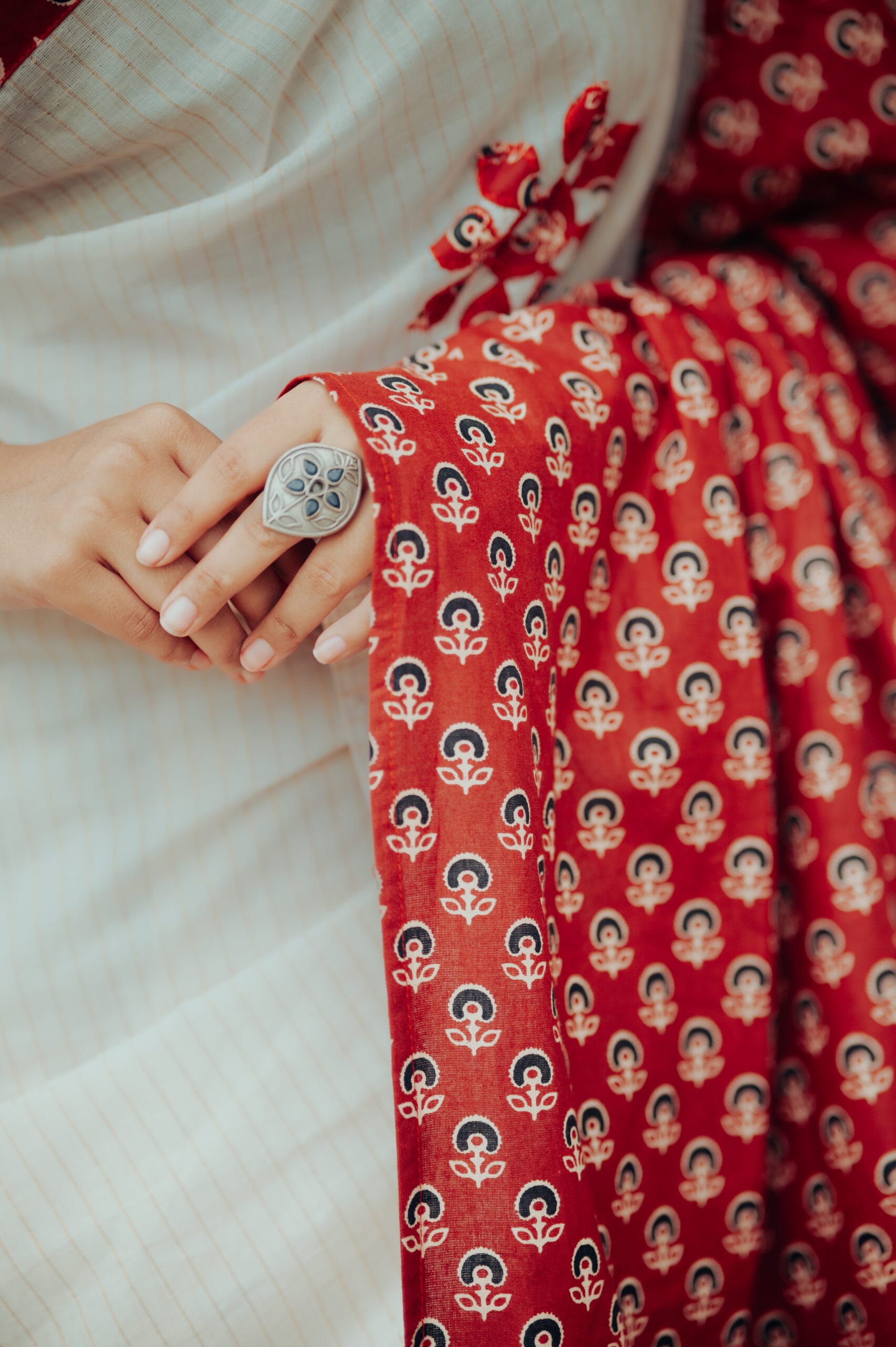 Applique cotton with ajrakh - Image 6