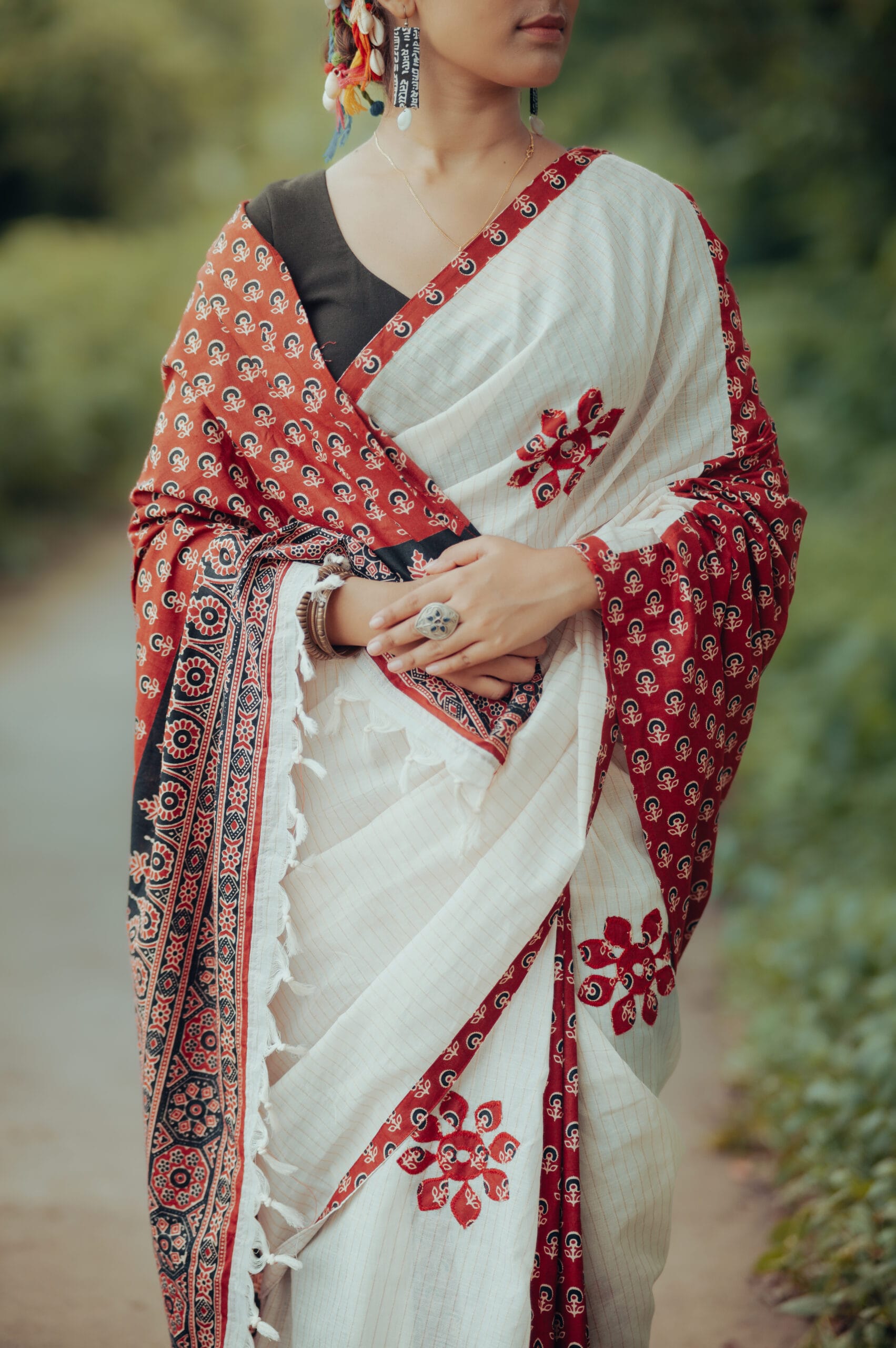 Applique cotton with ajrakh - Image 5