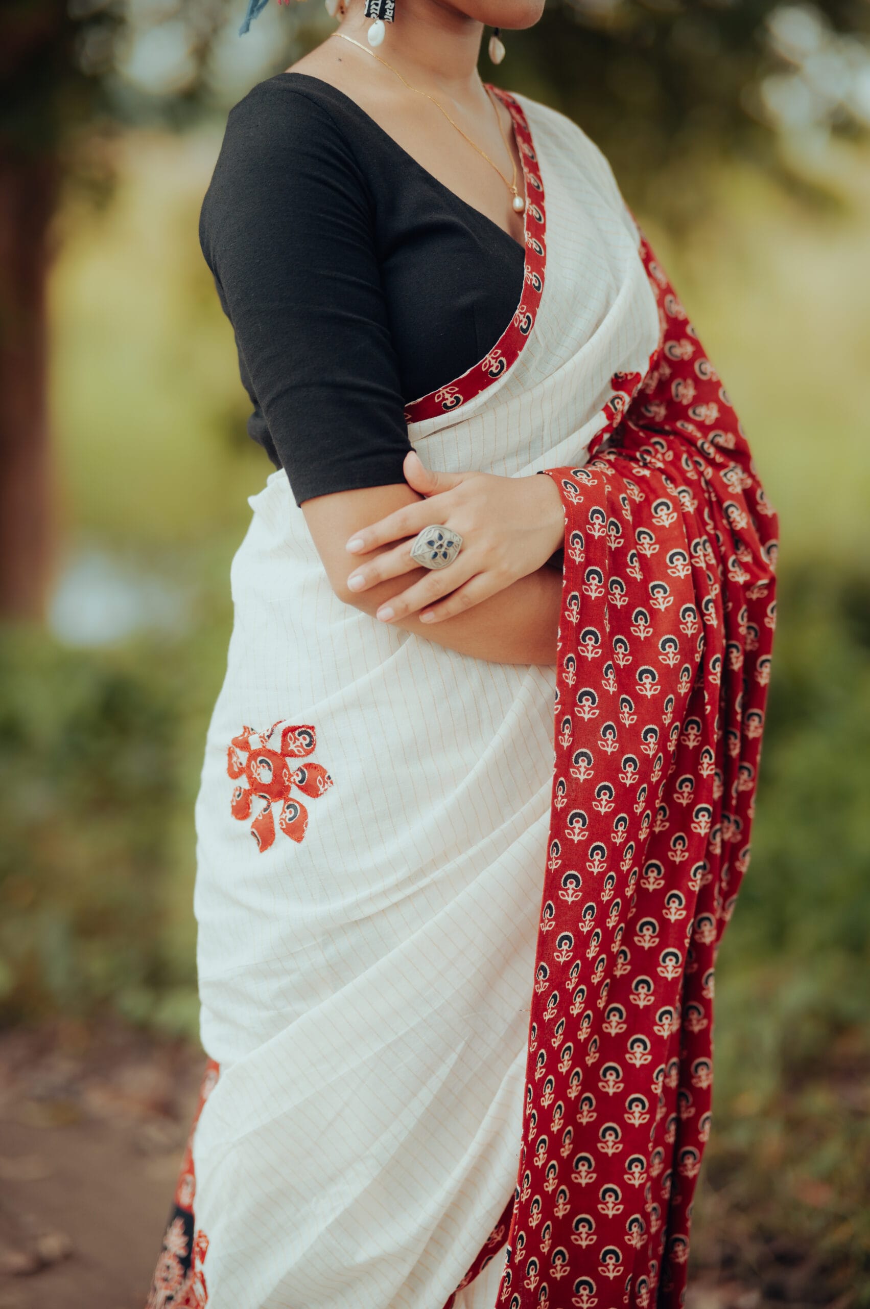 Applique cotton with ajrakh - Image 7