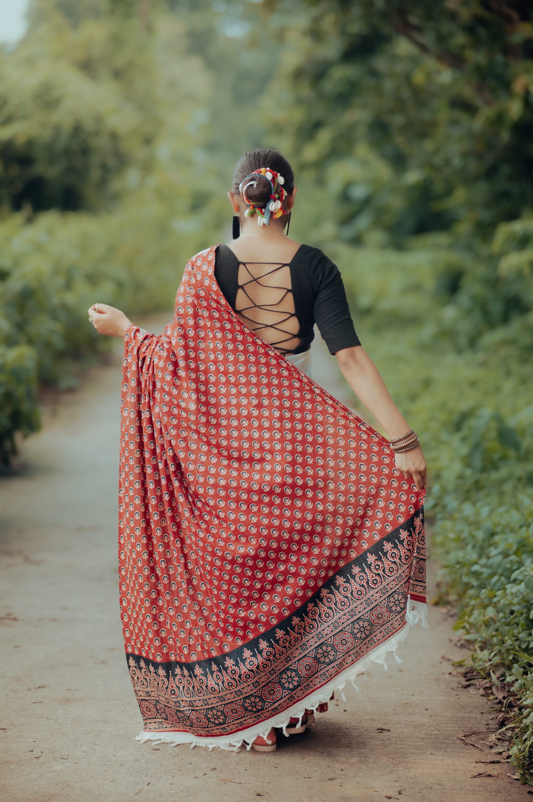 Applique cotton with ajrakh - Image 3