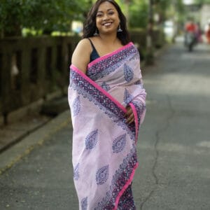 Fusion cotton bagru mixmatch corporate saree