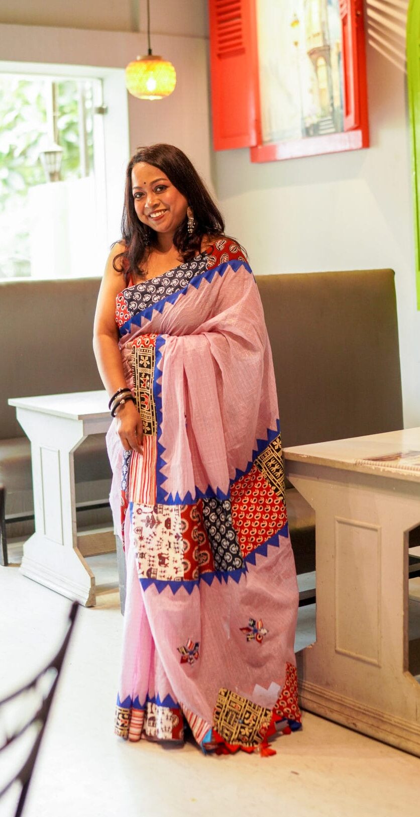 Fusion cotton applique saree - Image 3