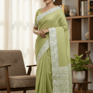 Lemon Green Soft Handwoven Jamdani