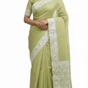 Lemon Green Soft Handwoven Jamdani